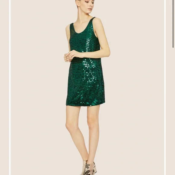 Armani Exchange | Dresses | Armani Exchange Ax Sequin Mini Tank Sheath  Sleeveless Dress 6 Green Ever | Poshmark